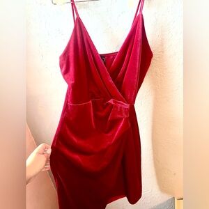 Windsor velvet red flattering dress
